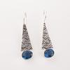 Natürlicher London Blue Topas Edelstein 925 Sterlingsilber Schmuck Ohrringe 1,9" EE-165-8