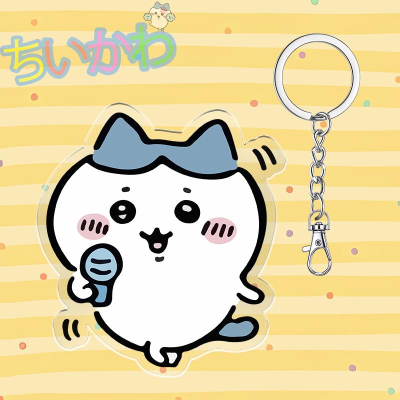 Cute Chiikawa 6cm Nanka Chiisakute Kawaii Yatsu Keychain Usagi School Bag Decorate Kawaii Keyring Anime Acrylic Holiday Gifts