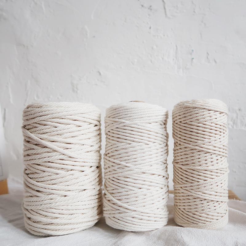 100m 3mm Colorful Cotton Twisted String Thread Macrame Braided Cord Macrame Rope Diy Handmade Knitted Bag Tapestry Blanket