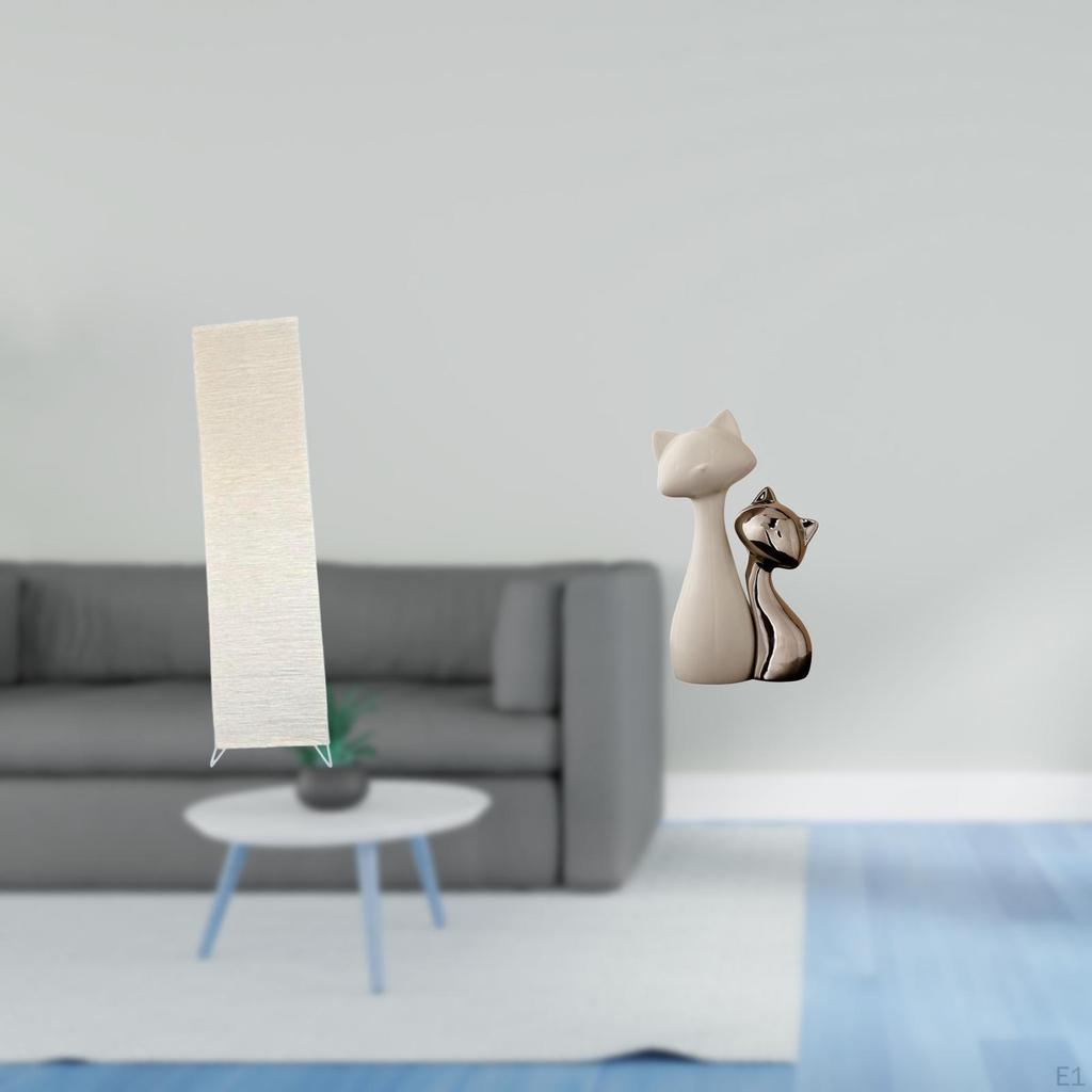 Living Room Lamp Shade And Cat Statue Artwork Ceramic Figurine Crafts Ornament for Fireplace