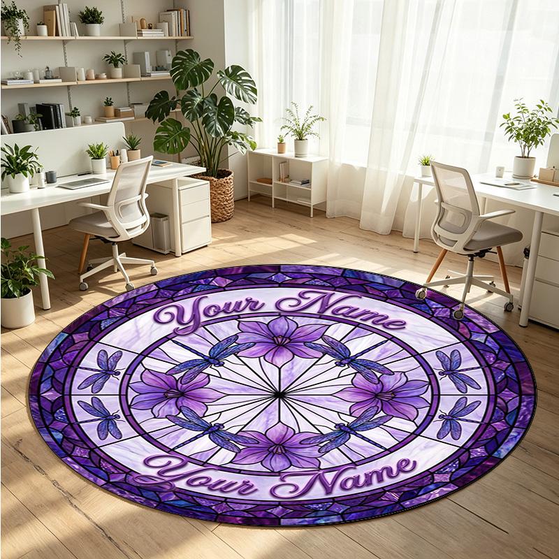 Animales salvajes (108) Alfombra de Terciopelo Redonda con Cristales Personalizada con Nombre y Texto Felpudo Personalizado Decoración del Hogar Alfombra de Cristal Antideslizante