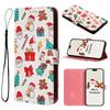 Weihnachts-Lederhülle für Samsung Galaxy A17 A07 A56 A36 A26 A16 A06 A55 A35 A25 A15 A05 S Hülle Flip-Brieftasche Handyhülle Coque