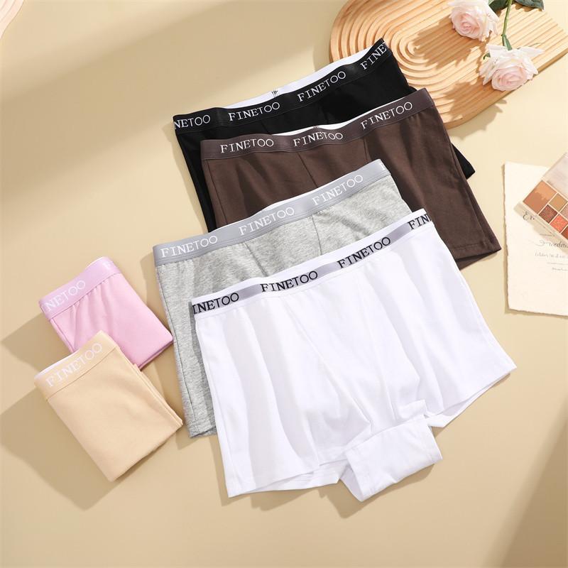 FINETOO Baumwollpanty für Damen, hohe Taille, Boxershorts, bequeme Slips, Damenunterhosen