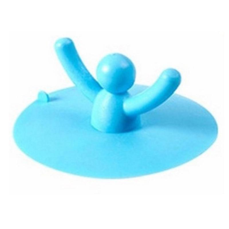 

Human Shape Sink Drain Plug 9.50cm/3.74inch Diameter Good Adsorption for Kitchen Washroom Bathroom Leakproof синий