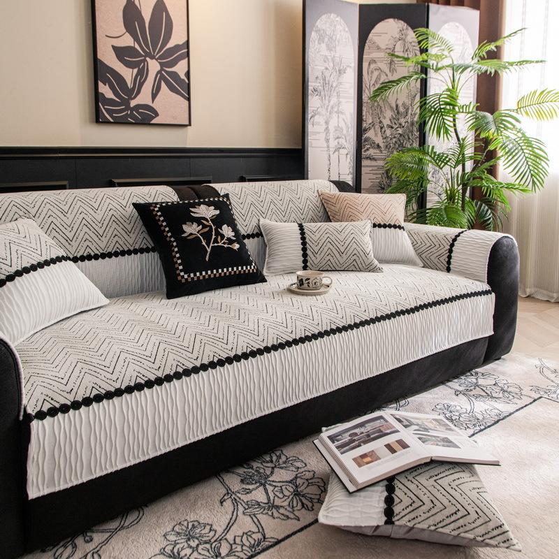 

Premium Sense Medieval Sofa Cushion New Four-Season Universal Chenille Seat Cushion Fixed Non-Slip Cushion Cover Cloth 70*70cm