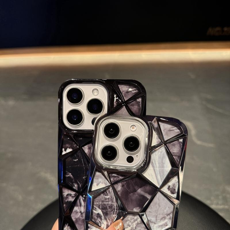 Color Glitter Marble Pattern Laser Phone Case For iPhone 11 12 13 14 15 16 Pro Max Plus Shockproof Bumper Cover
