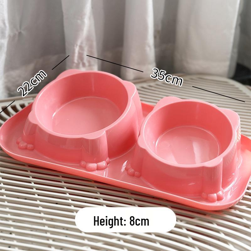 

Double Stainless Steel Pet Bowl - Anti-Spill, Slanted for Easy Feeding