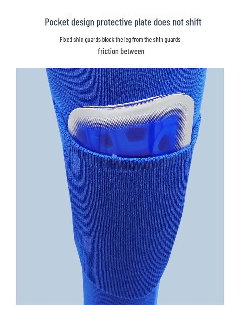 Professional Long Football Socks with Pocketed Shin Guards - Non-slip, Towel Bottom for Kids & Adults