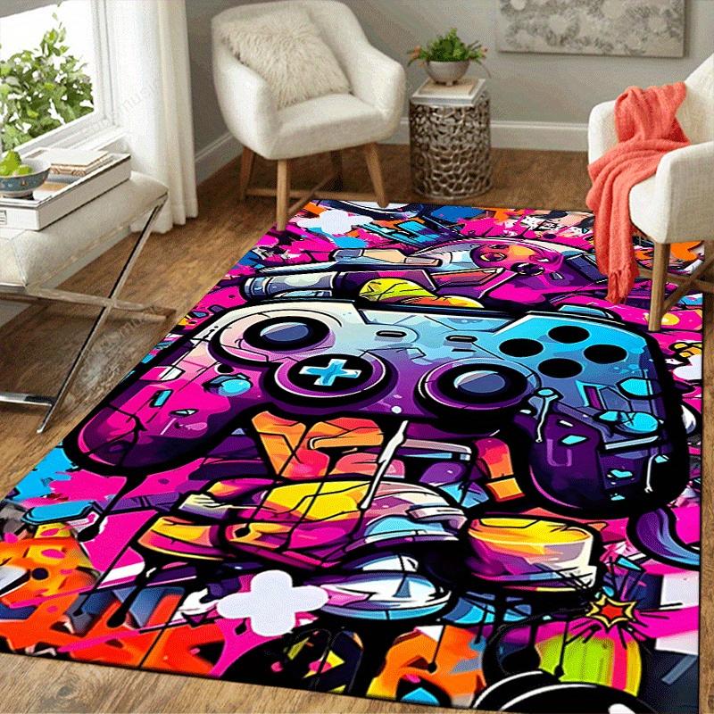 1pc Game controller Design Area Rug - Soft, Anti-Slip, and Durable Gaming Room Decor for Bedroom