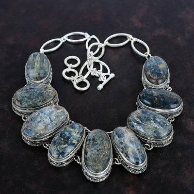 Kyanite Gemstone Necklace Handmade Brand New Necklace 925 Sterling Silver Necklace Adjustable Chain Necklace Vintage Jewelry Gift For Mother