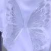 Summer Women Solid Color T-shirt Butterfly Decoration Female Elegant V-Neck Sexy Backless Pullovers