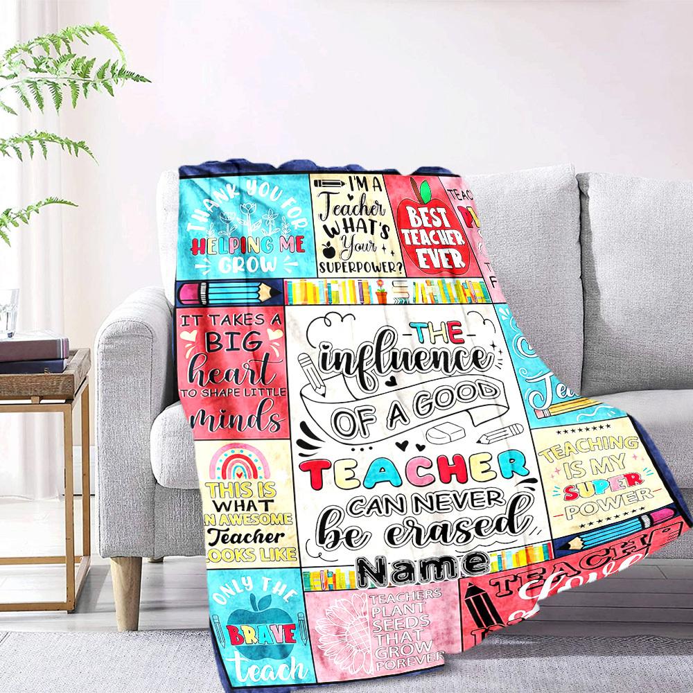 Teacher Appreciation Customize Your Name Rv Blanket Soft Comfortable Lightweight For All Seasonst50