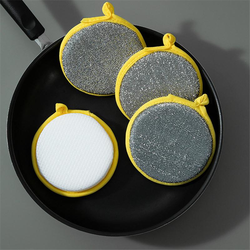 Double Side Dishwashing Sponge Household Cleaning Tools Kitchen Reusable Tableware Dish Washing Brush