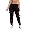 2026 New Women's Ripped Skinny Jeans, Belted Distressed Stretch Pencil Pants with Edgy Design for Casual Street Style