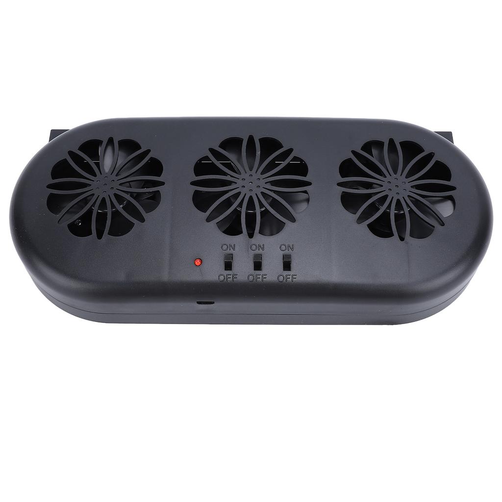 Car Air Vent Cooling Fan SUV Window Cooler 3 Outlet USB Plug in Circulation Exhaust Smoke Black