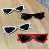 4PCS American Retro Cat Eye Sunglasses Women's Style Narrow Frame UV Protection Fashionable round Face Sun Glasses