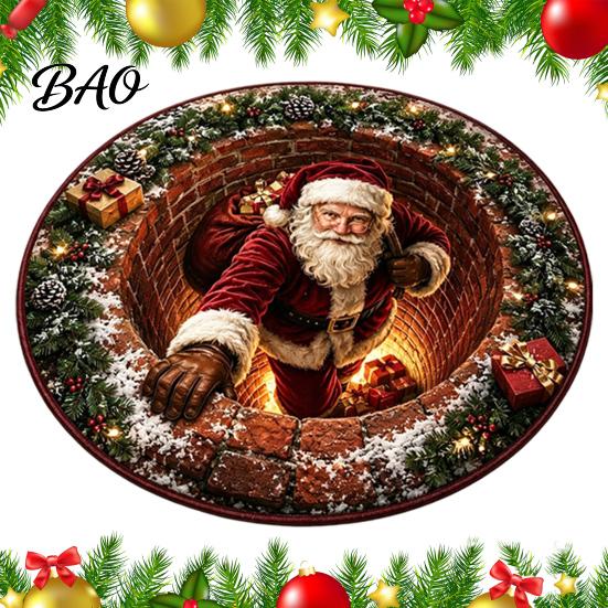 Decorative Floor Mat for Party Christmas 3D Illusion Rug, Black Hole Vortex Visual Effect Mat, Non-Slip Rug Holiday Door Machine Washable Entryway