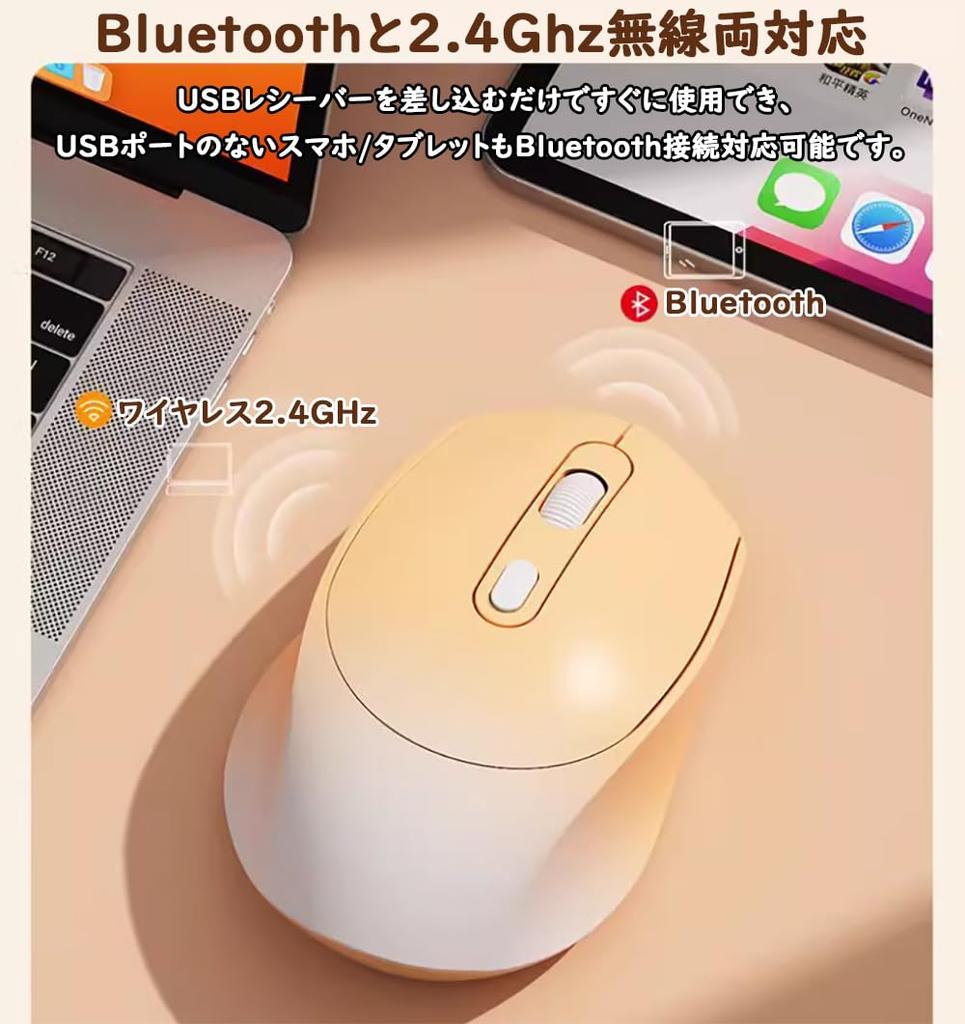 Cute, Rechargeable Wireless Mouse [multi-connectivity, 2.4GHz & Bluetooth], Quiet, Lightweight, Portable, 80012001600 DPI, Compatible with Laptops,