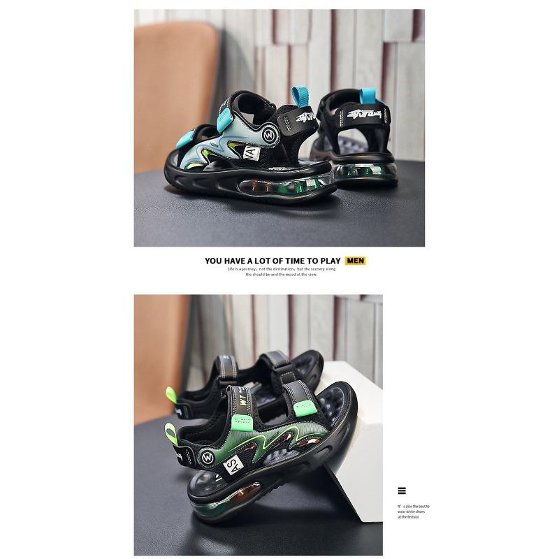 New Summer Boys' Sandals - Non-Slip Soft Sole Leather Sports Sandals for Big & Little Kids