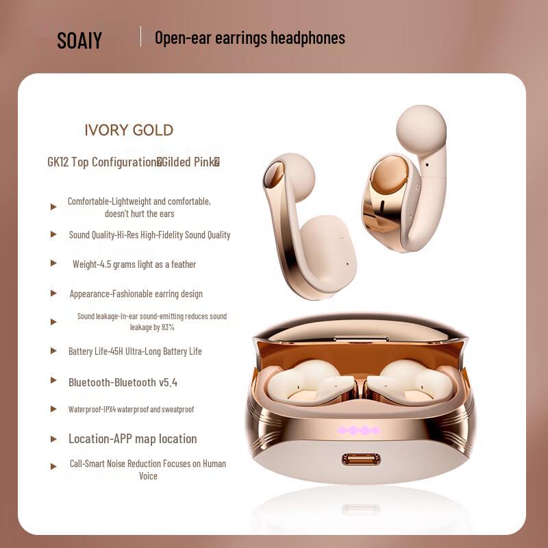 Suoai Clip-On Air Conduction Bluetooth Earbuds