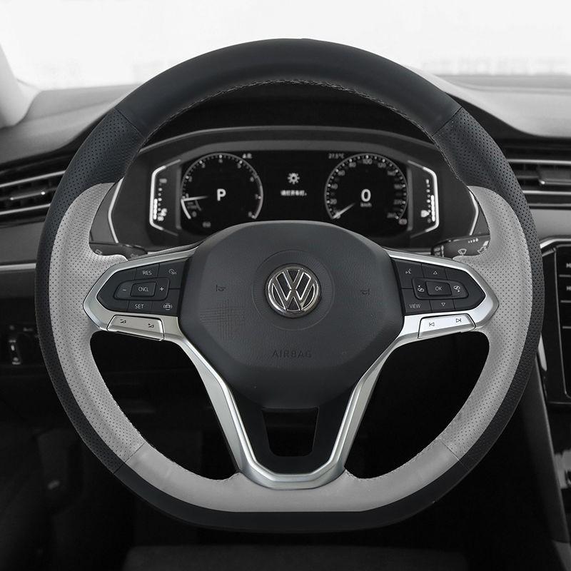 Hand Stitched Genuine Leather Steering Wheel Cover VW Lavida Lamando Passat Bora Magotan T-Roc Tayron