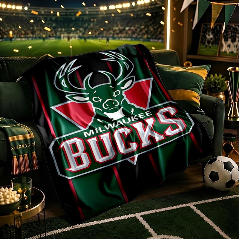 Bucks Team Logo Artwork Blanket Lightweight Flannel Bedding Blanket Perfect for Travel, Camping, Living Rooms, Offices, Sofas, Fan Christmas gift