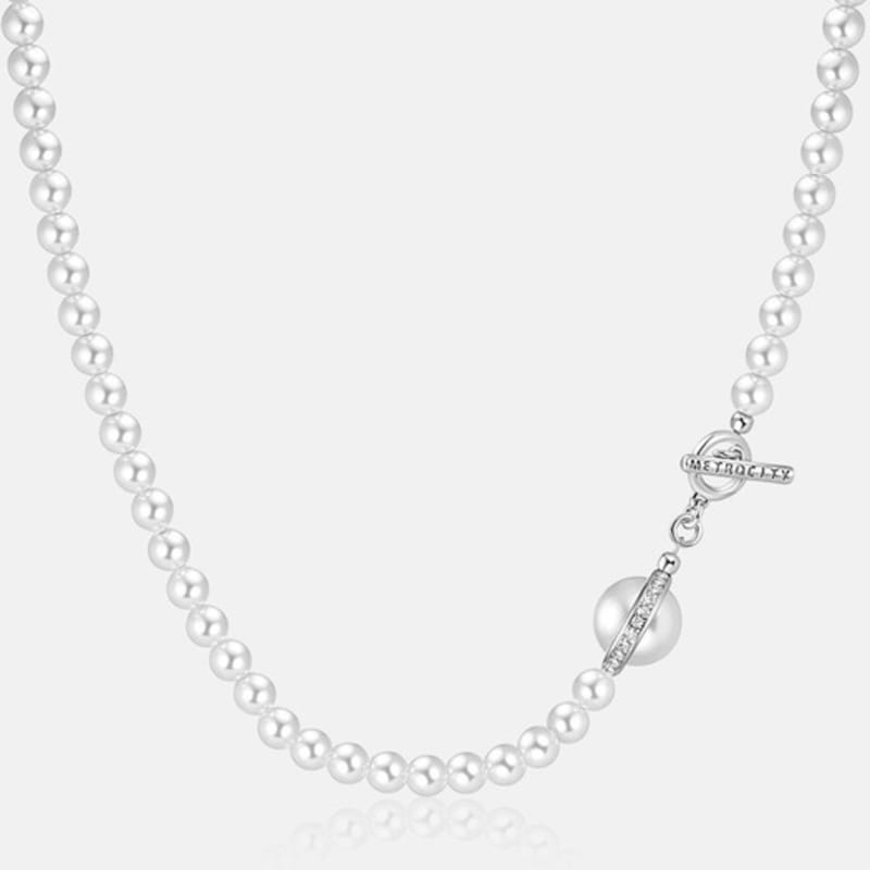 METROCITY JEWELRY 1992 PERLA Sterling Silver White Necklace A251SN1761WPH