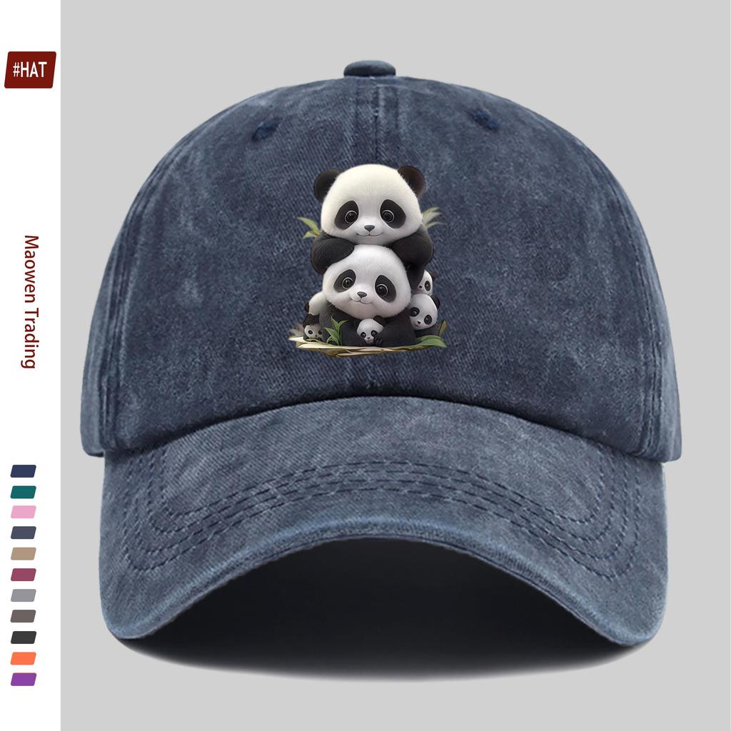 pc Cute Panda Print Baseball Cap Fashionable Trendy Design Sun Hat Truck Driver Decor Hat Adjustable Strap Papa Cap Street
