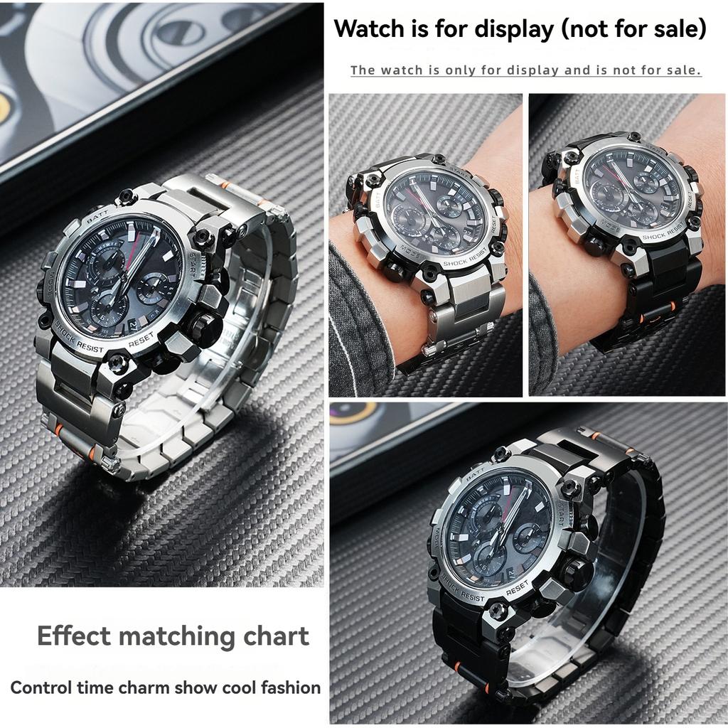 for Casio G-Shock MTG-B3000 Upgrade Strap - Premium Stainless Steel Quick Release Band Men, Luxury Sport Watch Modification Kit
