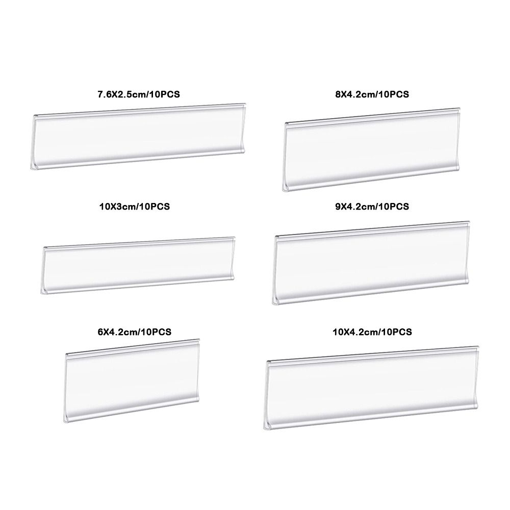10pcs PVC Material Self-adhesive Shelf Label Transparent Classification Label  Retail Display