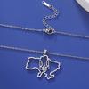 Dawapara Ukrainisches Dreizack-Halskette Tryzub Ukraine Symbol Friedenszeichen Schutz-Amulett Edelstahl Schmuck
