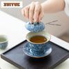 140ml Blue And White Ceramic Gaiwan Boutique Tea Tureen Tea Bowl With Lid Kit Tea Making Cover Bowl Kung Fu Tea Set Collection