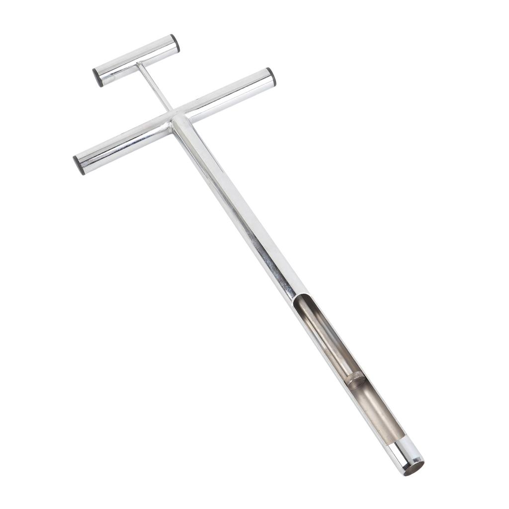 Soil Sample Probe with Ejector Tubular Stainless Steel Rod T Shaped Handle for Plant Care Garden