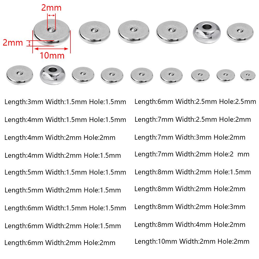 20-50pcs Flat Round 304 Stainless Steel Beads for Jewelry Making Loose Spacer Beads DIY Bracelet Necklace Wholesale
