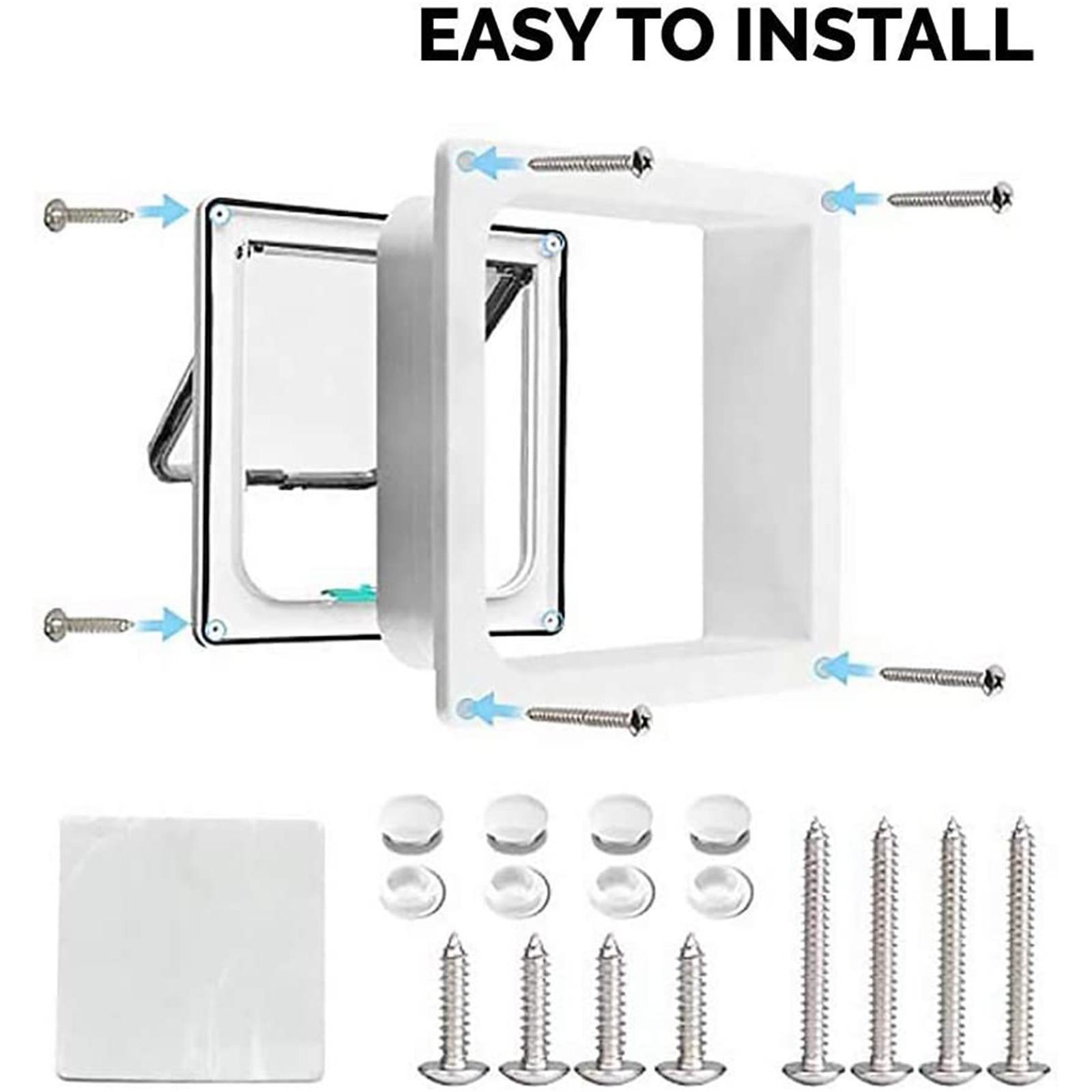 

4-сторонняя блокировка откидной двери для кошек для внутренних наружных дверей, дверей для домашних животных для кошек и собак, подходит для окон и стен