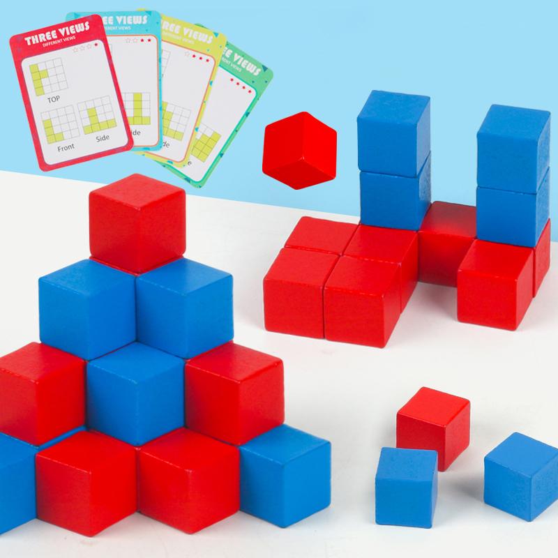 Montessori Blokk Puslespill Leke Romlig Logisk Tenkning Treningsspill Regnbue Stableklosser Matematikk Pedagogiske Leker Gaver til Barn