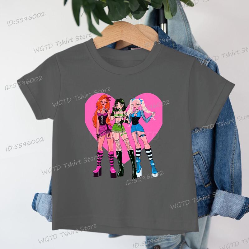 Baby Girl Clothes KPop Demon Hunters Fashion Toddler T Shirts Cotton Shortsleeve Tops 2025 Movie New Cartoon Girls T-shirt Tops