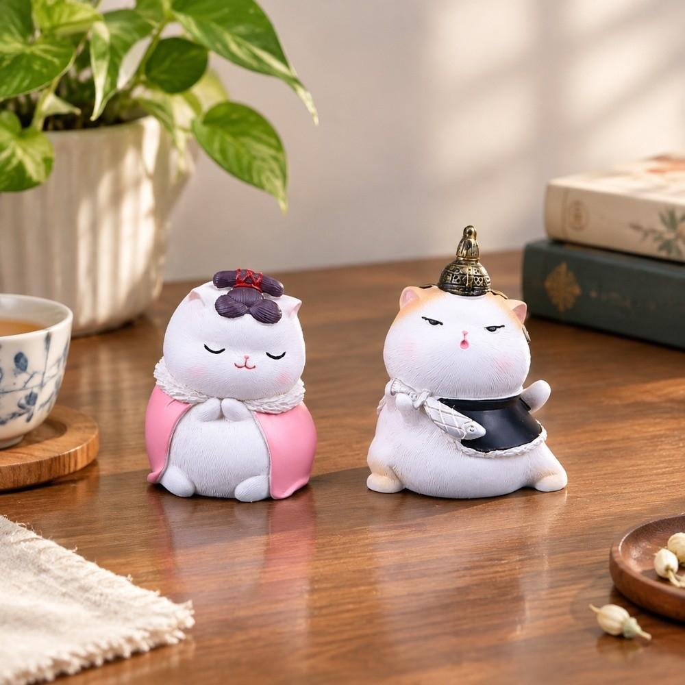 Cat Shpae Cat Ornament Desktop Decoration Cat Tabletop Ornament Cute Resin Cat Statue Gifts