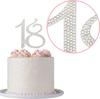 18 Cake Topper - Premium Silbermetall - 18. Geburtstagsparty Funkelnde Strass-Dekoration Macht ein Großartiges Mittelstück