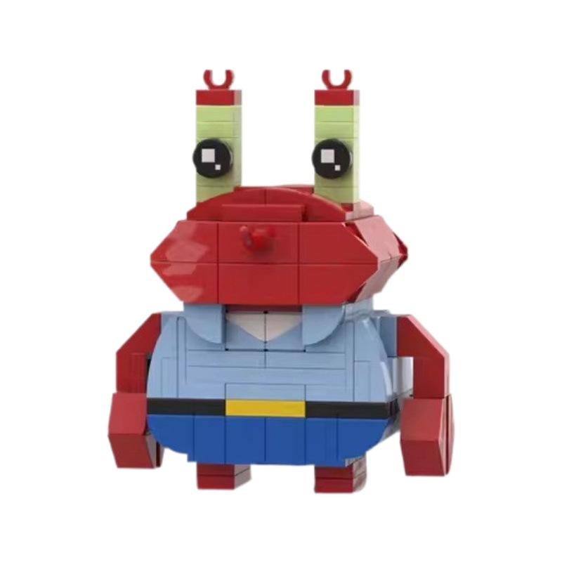 Domestic Building Block Compatible With Spongebob Squarepants Series Square Head Boy Children'S Educational Diy Assembly Set Gift