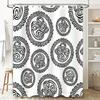 Black White Floral Shower Curtain Decorative Bathroom Liner Modern Artistic Design for Home Bath Accessories