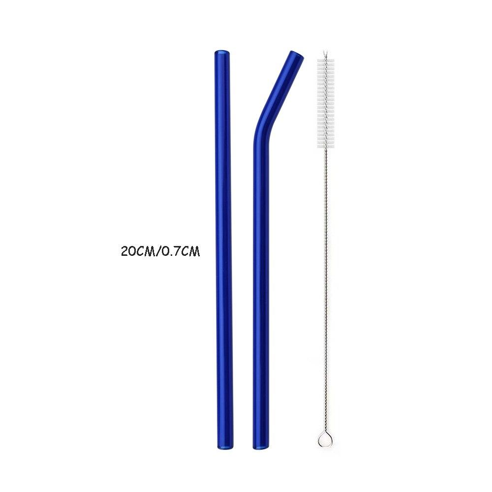 3Pcs High Borosilicate Glass Straw Colors Reusable Drinking Straw Set Eco Friendly Cocktails Bar Accessories Straw with Brush