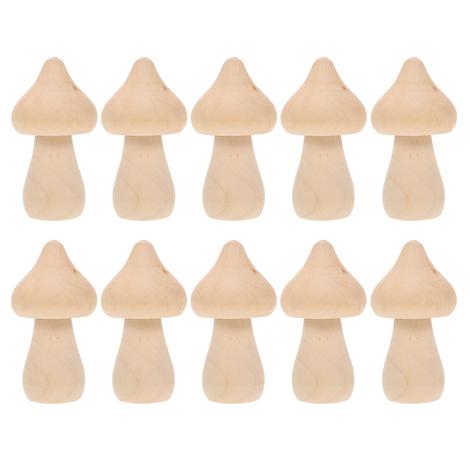 10 шт. Деревянные модели грибов Неокрашенные DIY для проекта Декор Садовая планировка Украшения Рукоделие Шитье 7.4X3.9cm