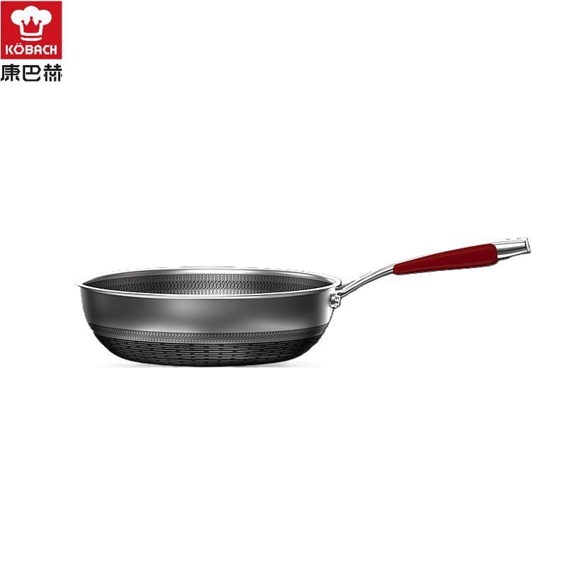 Kangbah 28cm 316L Stainless Steel Honeycomb Frying Pan