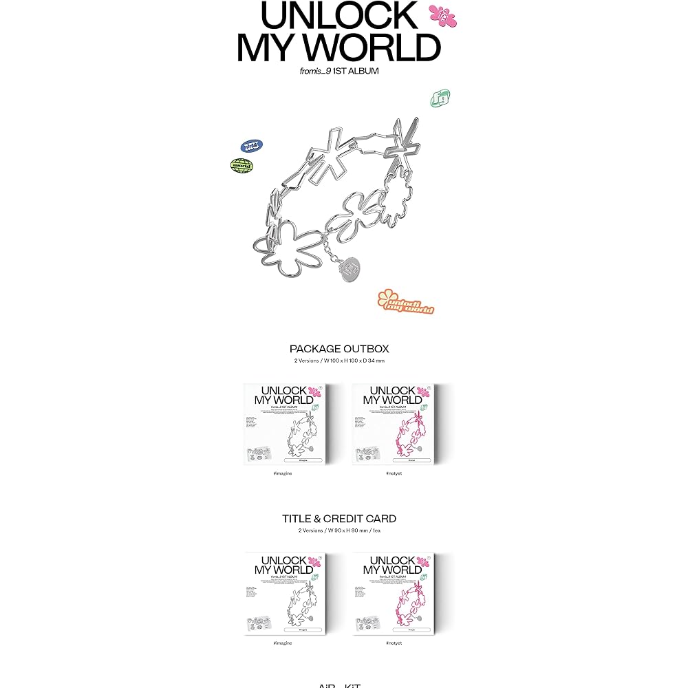 Fromis_9 Unlock My World 1st Album Contents+Tracking Sealed (KiT SET(#imagine+#notyet))