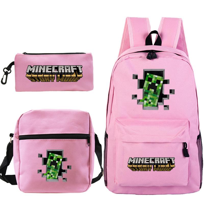 Game Merchandise Print Fashion Children'S Backpack Student Schoolbag Stationery Bag Messenger Bag Three-Piece Set