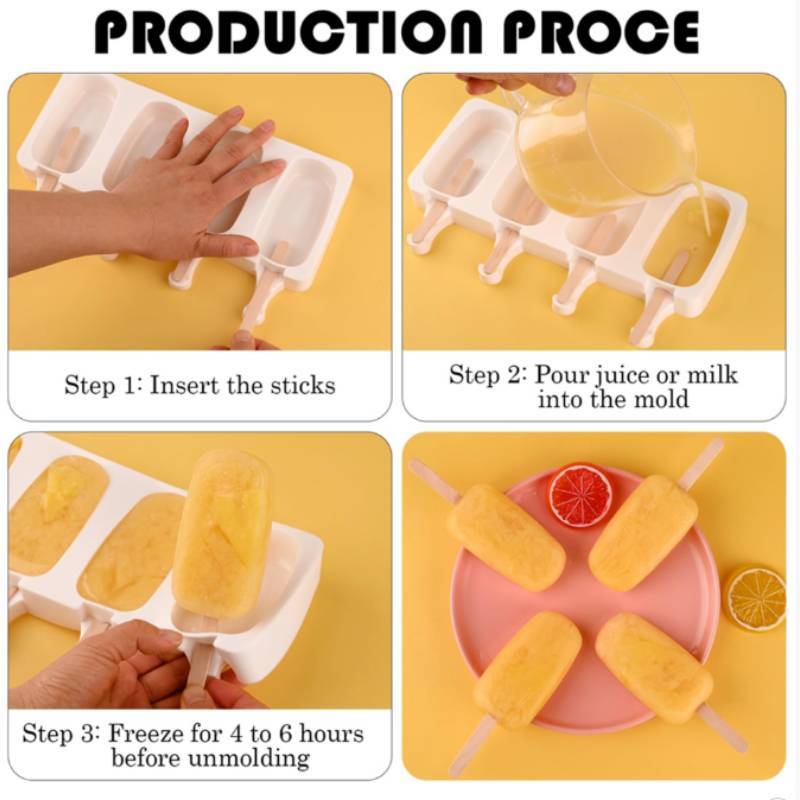 Creative Silicone Ice Pop Mold With Cover For Homemade Frozen Desserts