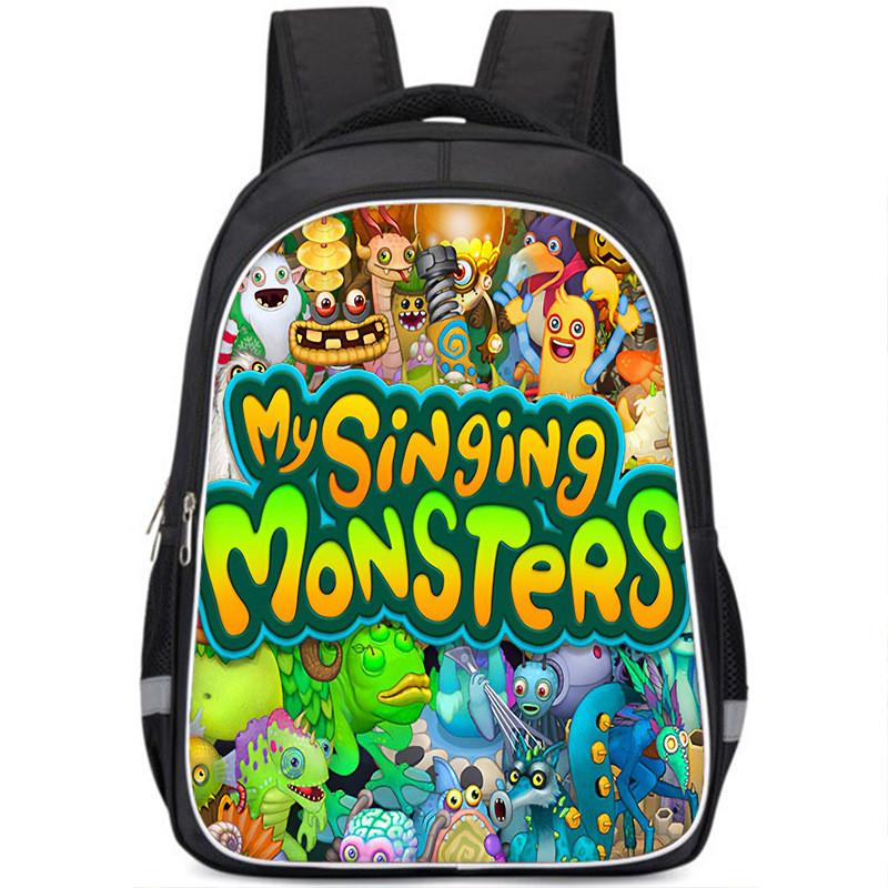 Durable Nylon My Singing Monsters Backpack With Vibrant Prints For School Kids