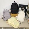 Large Capacity Student Schoolbag Solid Color Women Backpack Men Travel Backpack