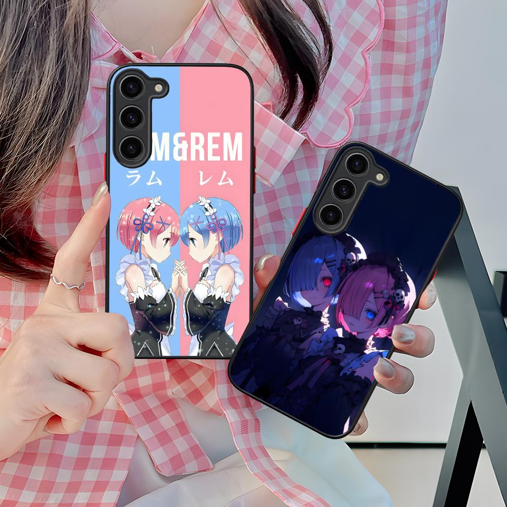 ReZero Rem Ram Silicone Mobile Phone Case for Samsung Galaxy S26 S25 S24 S23 S22 S21 Plus FE Ultra Colorful Cover